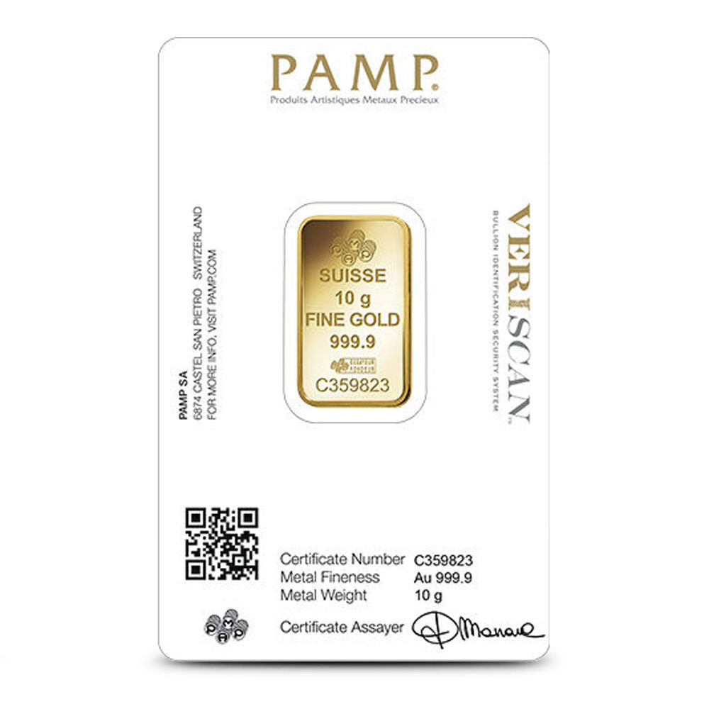 10 Gram PAMP Suisse Fortuna Veriscan Gold Bar
