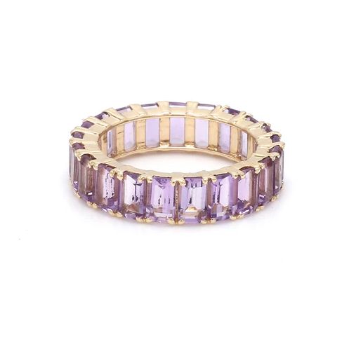 Amethyst Octagon Eternity Band Ring