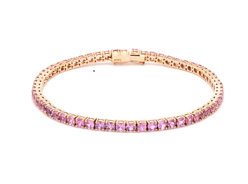 Pink Sapphire 2.50MM Round Bracelet