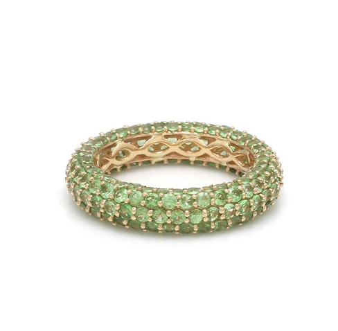Tsavorite Pave Eternity Band Ring