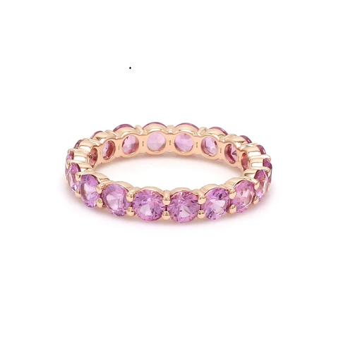 Pink Sapphire 3.50MM Round Ring