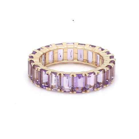Amethyst Octagon Eternity Band Ring