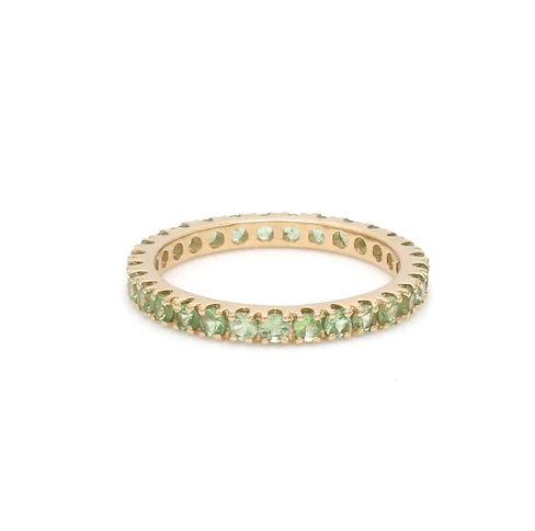 Tsavorite Round Thin Band Ring