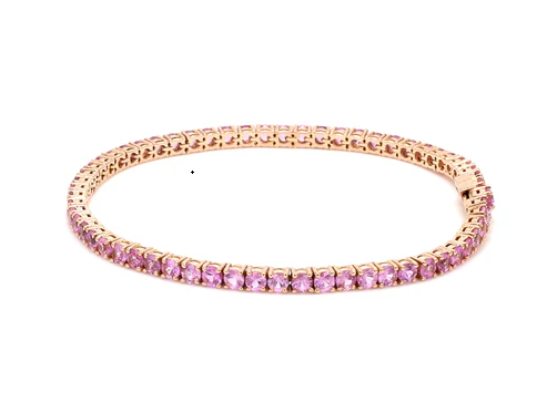 Pink Sapphire 2.50MM Round Bracelet