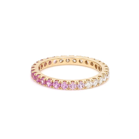 Pink Sapphire Diamond Half & Half Ring
