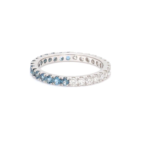 Topaz Diamond Half & Half Ring
