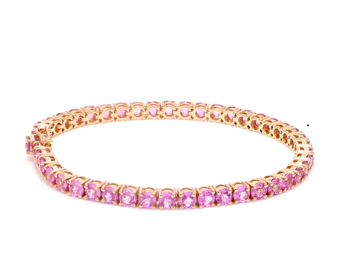 Pink Sapphire 3.50MM Round Bracelet