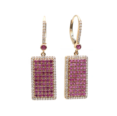 Pink Sapphire Tag Earring