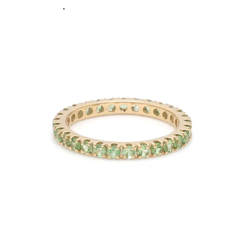 Tsavorite Round Thin Band Ring