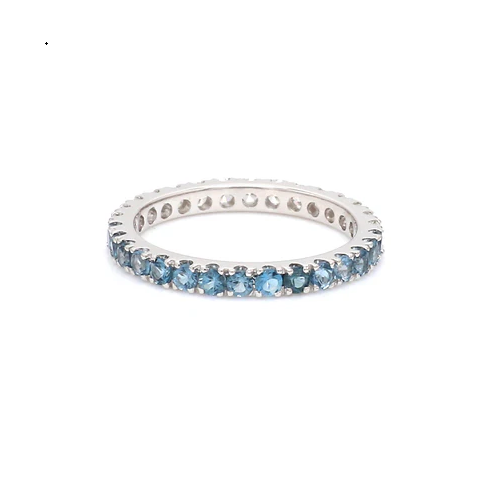 Topaz Diamond Half & Half Ring