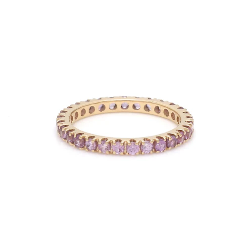 Pink Sapphire Thin Eternity Band