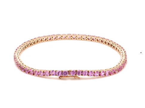 Pink Sapphire 2.50MM Round Bracelet