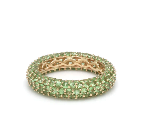 Tsavorite Pave Eternity Band Ring