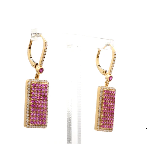 Pink Sapphire Tag Earring