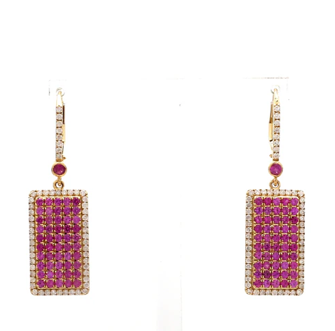 Pink Sapphire Tag Earring