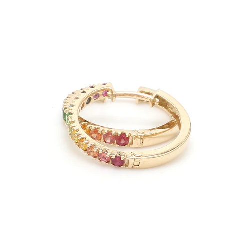 Rainbow Gemstone Mini Hoops